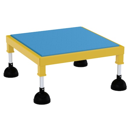 Vestil Portable Adj.Stand, 24x24, Low Ergo Deck, 8.75 Overall Height, Steel, Yellow PAHT-L-2424